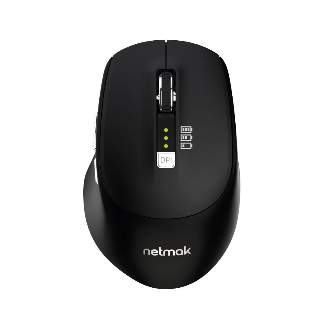 Mouse Inalambrico BT con indicador de Carga Negro 679 Netmak