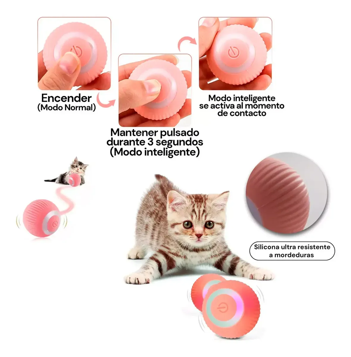 Pelota Interactiva Para Gatos Recargable - Imagen 5