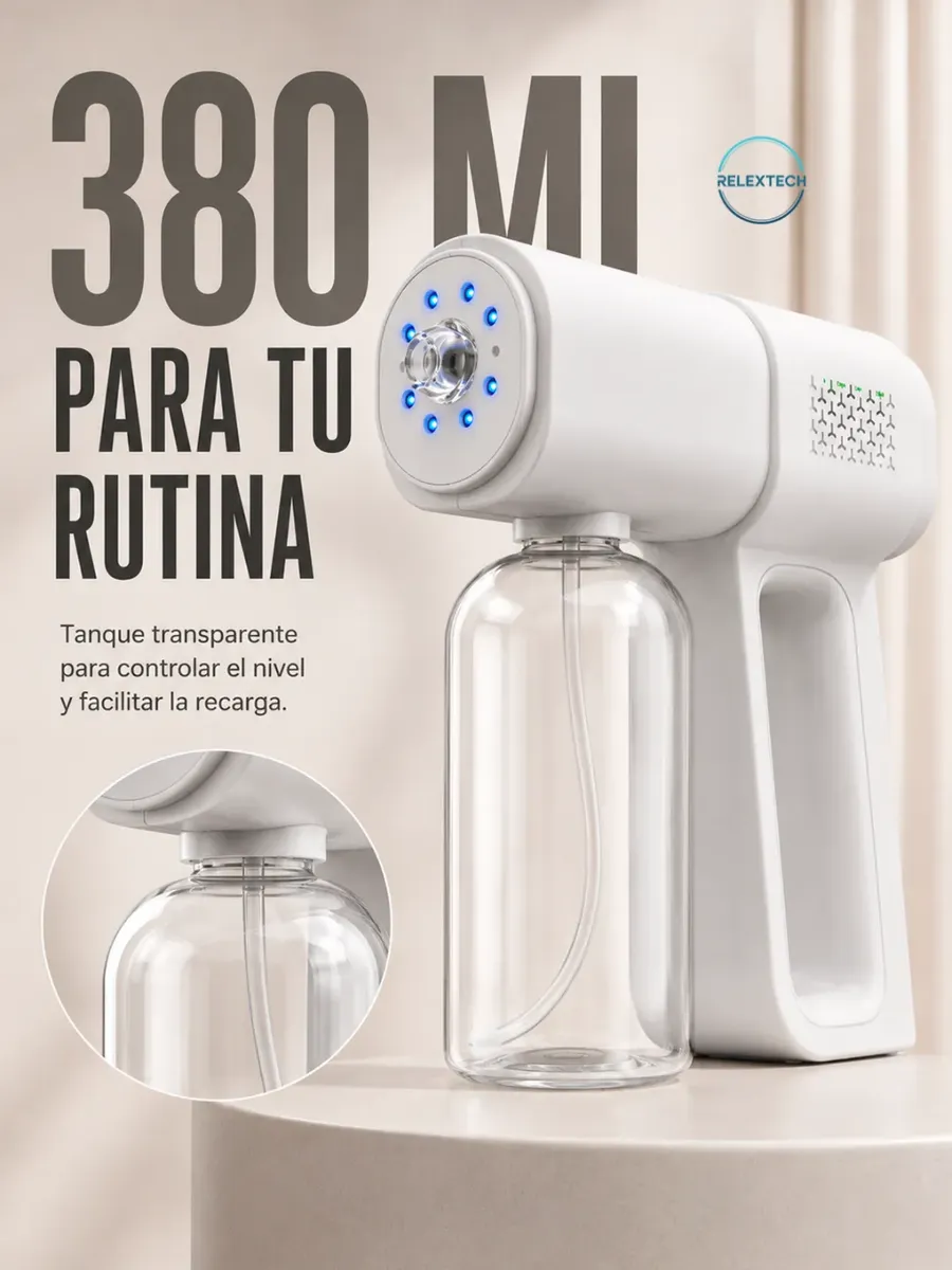 Pulverizador Spray Eléctrico Portátil Recargable 380 ml - Imagen 2