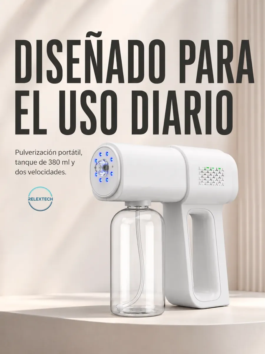 Pulverizador Spray Eléctrico Portátil Recargable 380 ml - Imagen 5