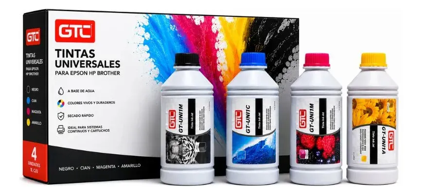 Pack X 4 Tintas x 1 Litro Universal GTC