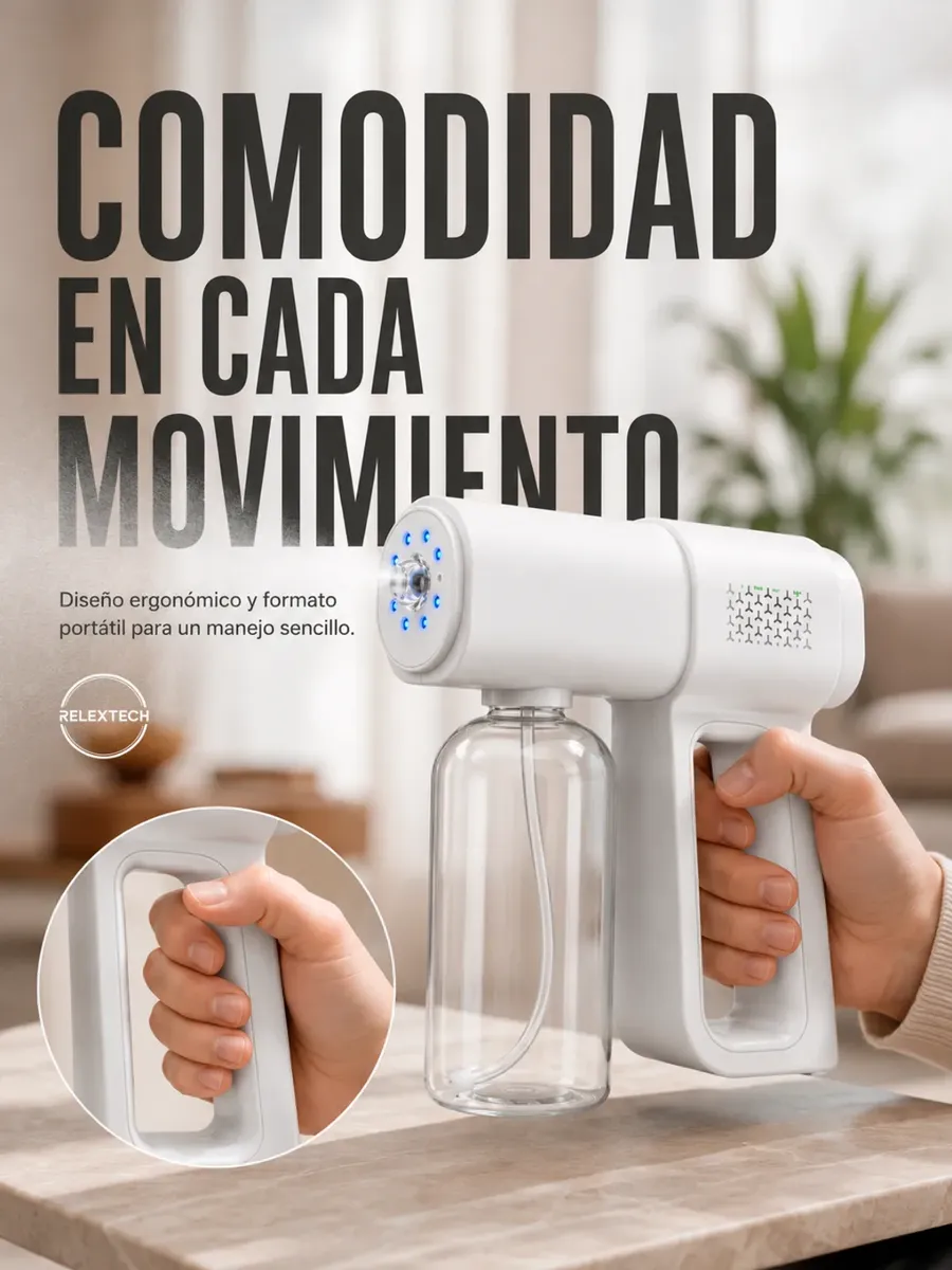 Pulverizador Spray Eléctrico Portátil Recargable 380 ml - Imagen 4