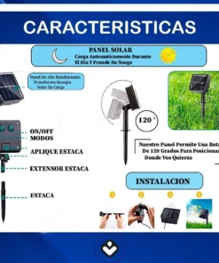 Guirnalda Luz Calida 6mts X 30 Focos Led Exterior Solar - Imagen 4