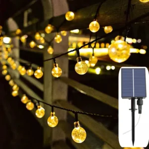 Guirnalda Luz Calida 6mts X 30 Focos Led Exterior Solar