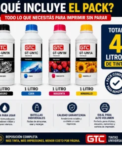 Pack X 4 Tintas x 1 Litro Universal GTC - Imagen 5