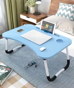 Bandeja De Cama Desayunador Mesa Plegable Notebook Celeste