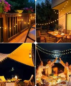 Guirnalda Luz Calida 6mts X 30 Focos Led Exterior Solar - Imagen 3