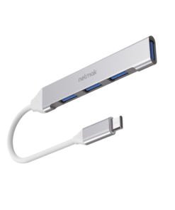 Hub Tipo C A 3 Puertos Usb2.0 + 1 Usb 3.0 Metalico Ac09 Netmak