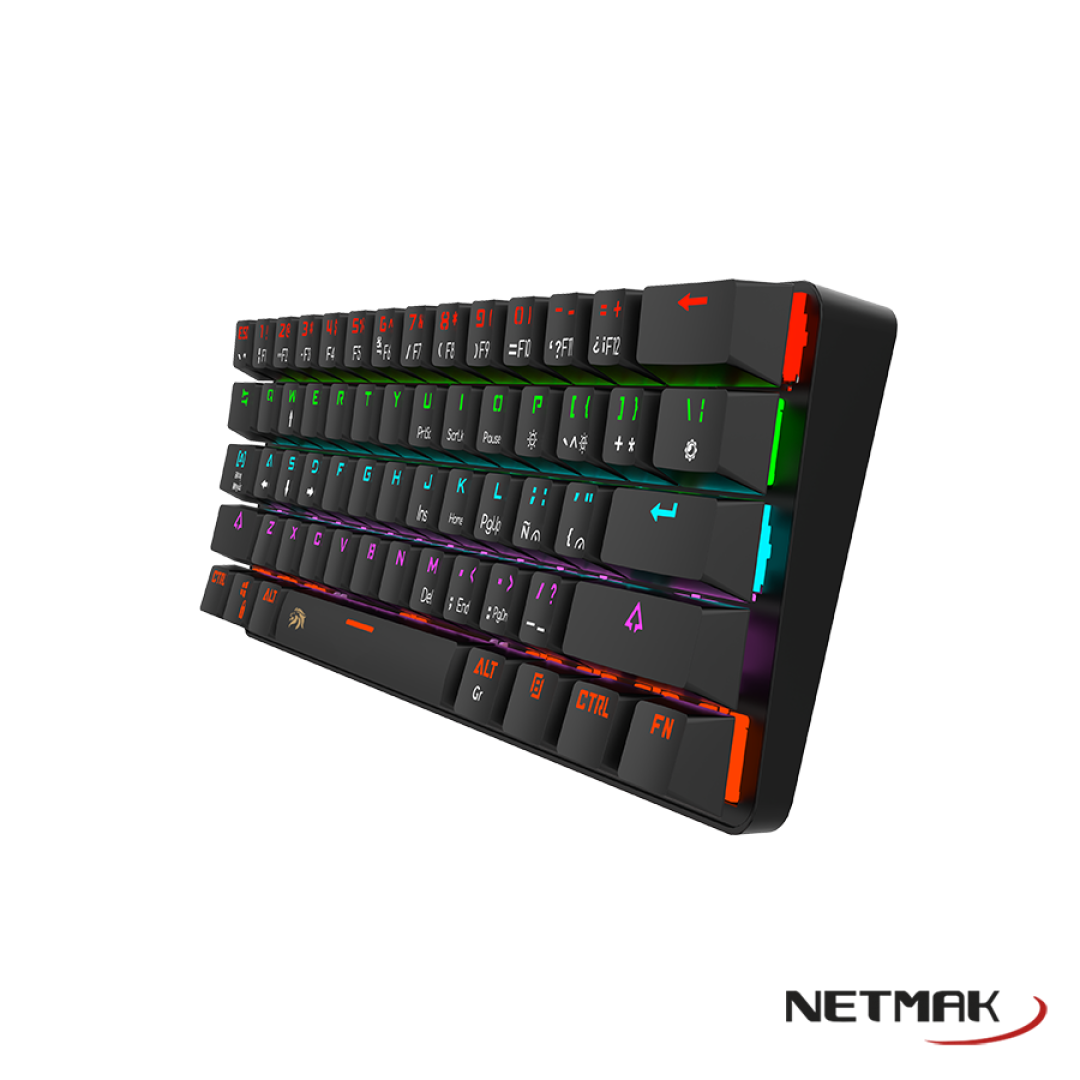 Teclado Gamer Mecanico Dominate 60% Negro Netmak - Imagen 2