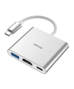 Hub Adaptador Tipo C 3 En 1 Type (Hdmi+Usb3.0+Tipoc) Netmak