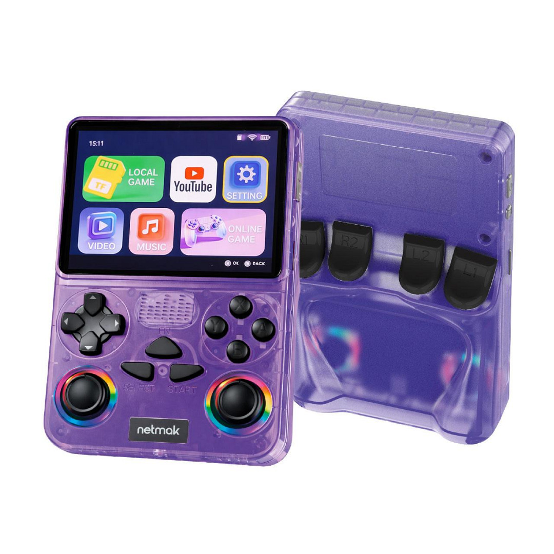 Consola Juegos Portatil R37 Inalambrica Violeta Netmak con Youtube - Imagen 2
