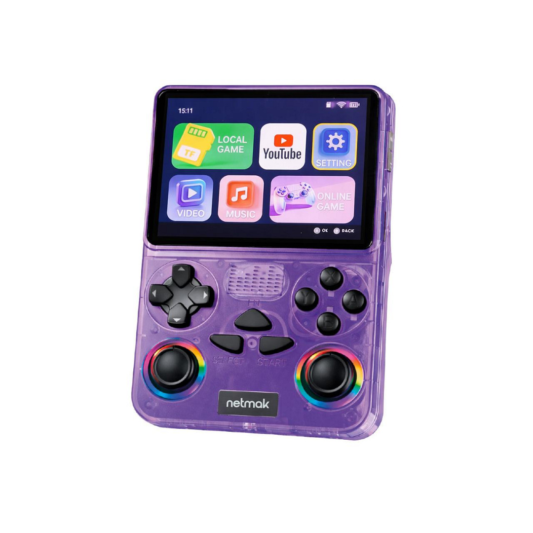 Consola Juegos Portatil R37 Inalambrica Violeta Netmak con Youtube