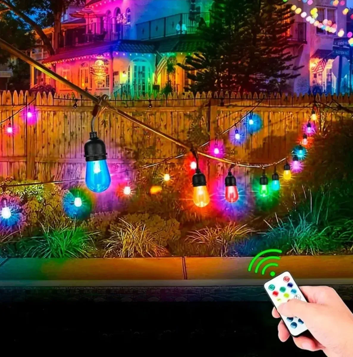 Guirnalda Audioritmica Foco Gota Luz Led 10 Metros RGB