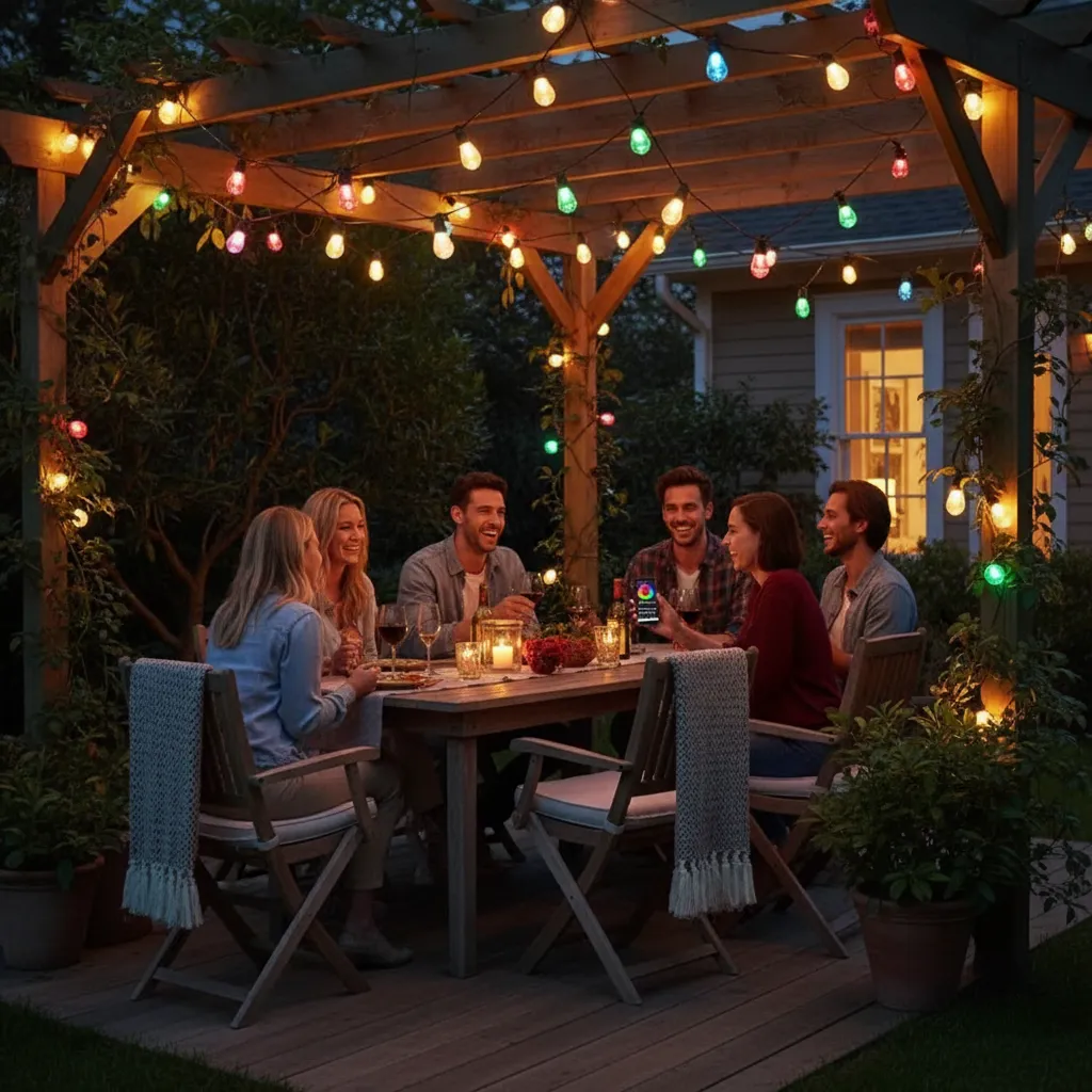 Guirnalda Audioritmica Foco Gota Luz Led 10 Metros RGB - Imagen 2