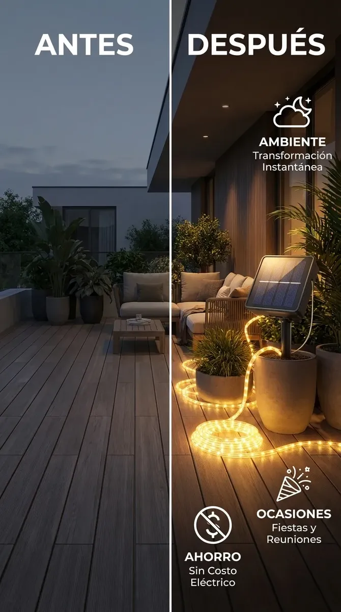Manguera Solar Luz Led 10 Metros Flores Calida - Imagen 3