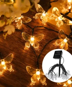 Guirnalda Solar Luz Led 5 Metros Mariposa Calida