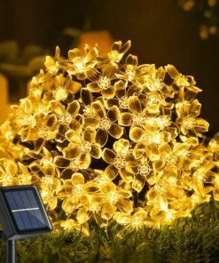 Guirnalda Solar Luz Led 7 Metros Flores Calida