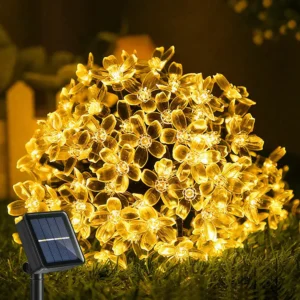 Guirnalda Solar Luz Led 7 Metros Flores Calida
