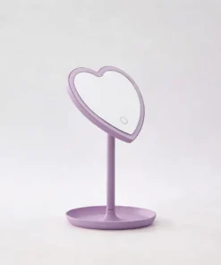 Espejo Corazon Con Luz Led Tactil A Pilas Suono Violeta - Imagen 5