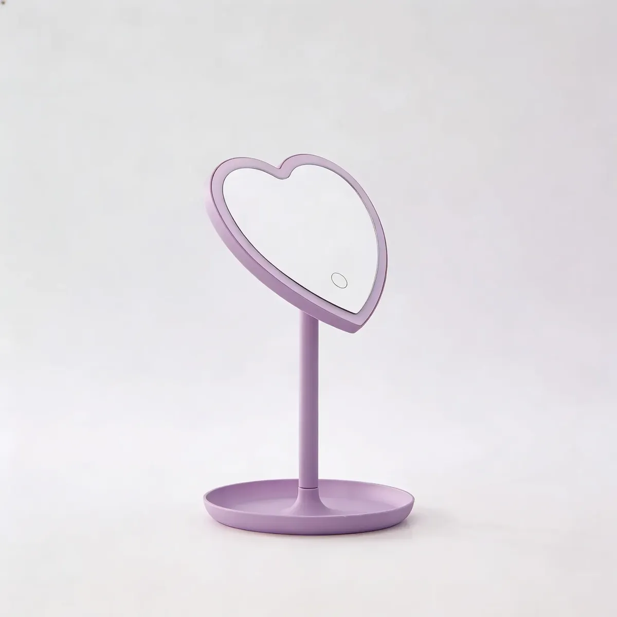 Espejo Corazon Con Luz Led Tactil A Pilas Suono Violeta - Imagen 5