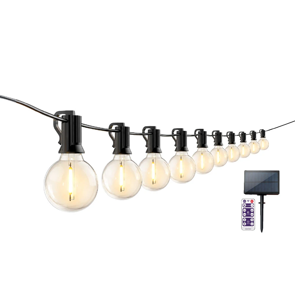Guirnalda Luz Calida 10 mts X 10 Focos Led Solar gs01 Netmak - Imagen 3