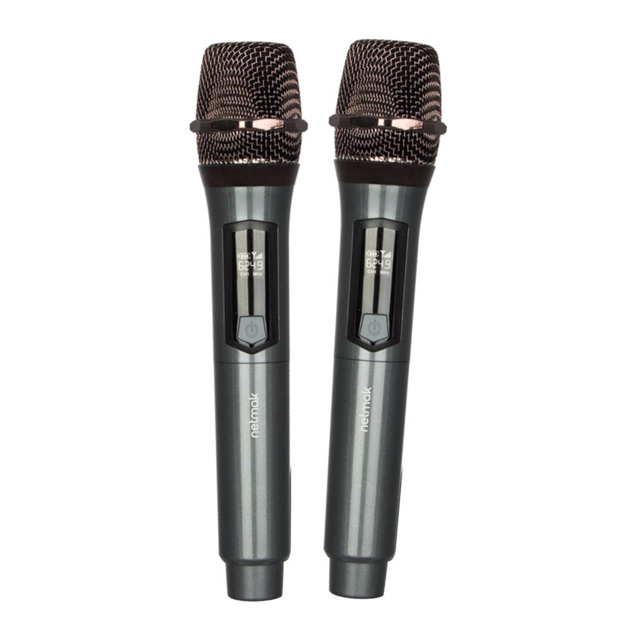 Combo X 2 Microfonos Inalambrico Profesionales Mc26 recargable Netmak - Imagen 2