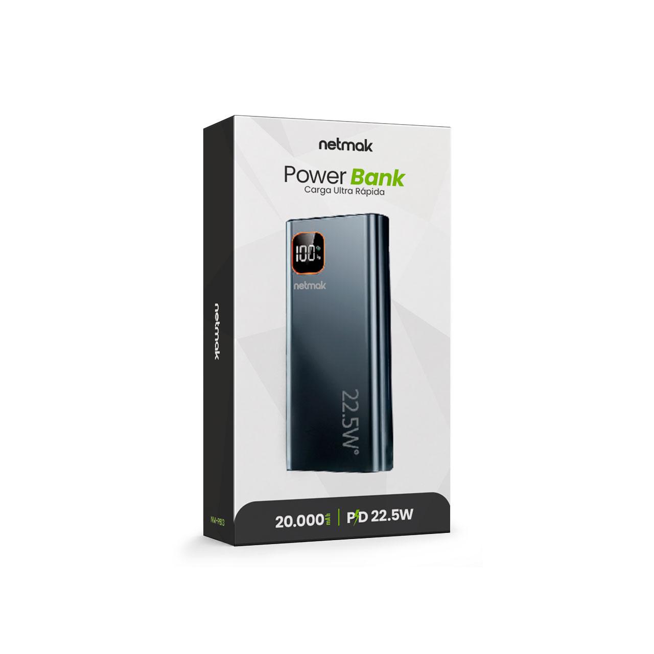 Cargador Power Bank 20000 Carga Rápida 22.5w pb13 Netmak - Imagen 3